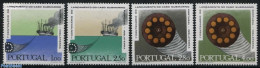 Portugal 1970 Telephone Cable 4v, Mint NH, Science - Transport - Telecommunication - Telephones - Ships And Boats - Ungebraucht