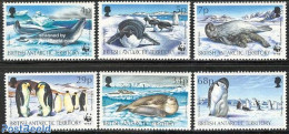 British Antarctica 1992 WWF, Animals 6v, Mint NH, Nature - Penguins - Sea Mammals - World Wildlife Fund (WWF) - Sonstige & Ohne Zuordnung