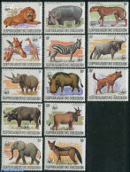 Burundi 1983 Animals, WWF Overprint 13v, Mint NH, Nature - Animals (others & Mixed) - Cat Family - Elephants - Giraffe.. - Autres & Non Classés
