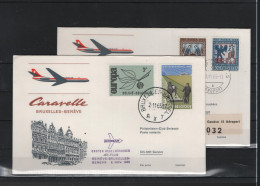 Schweiz Air Mail Swissair  FFC  2.11.1965  Genf - Brüssel Vv - Primeros Vuelos