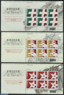 Switzerland 2015 Accession Of Geneve, Neuchatel & Valais 3 M/s, Mint NH, History - Various - Coat Of Arms - History - .. - Nuevos