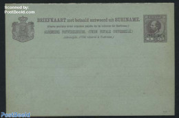 Suriname, Colony 1889 Reply Paid Postcard 5/5c, SPECIMEN, Unused Postal Stationary - Autres & Non Classés