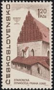 Czechoslovakia / Stamps (1967) 1618: Judaica - Renewed Synagogue In Prague (1268); Painter: Karel Vodak - Judaísmo