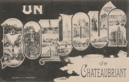 ZA 7-(44) " UN BONJOUR DE CHATEAUBRIANT " - CARTE FANTAISIE - LETTRES MULTIVUES - 2 SCANS - Châteaubriant