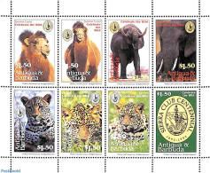 Antigua & Barbuda 1994 Sierra Club 8v M/s, Mint NH, Health - Nature - Camels - Cat Family - Elephants - Corona/Covid19 - Antigua En Barbuda (1981-...)