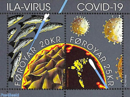 Faroe Islands 2021 Covid-19 S/s, Mint NH, Health - Nature - Various - Health - Fish - Maps - Corona/Covid19 - Vissen