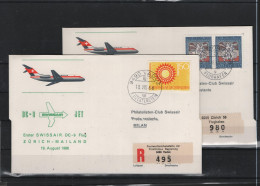 Schweiz Air Mail Swissair  FFC  18.8.1966 Zürich - Mailand - Primeros Vuelos