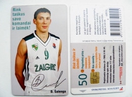 Chip Phone Card From Lithuania Basketball Player Zalgiris Kaunas Team Salenga - Lituanie