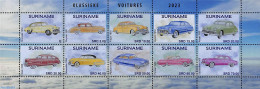 Suriname, Republic 2023 Oldtimers 10v M/s, Mint NH, Transport - Automobiles - Cars