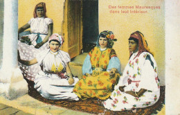 ZA 14- DES FEMMES MAURESQUES DANS LEUR INTERIEUR - CARTE COLORISEE - CORRESPONDANCE TANGER 1915  - África