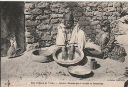 ZA 14- JEUNES MAURESQUES FAISANT LE COUSCOUS - CORRESPONDANCE SIDI BEL ABBES 1926 ( ALGERIE )- 2 SCANS - Afrika