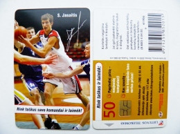 Chip Phone Card From Lithuania Basketball Player Lietuvos Rytas Vilnius Team Jasaitis - Litauen