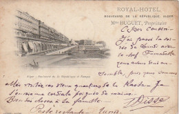 ZA 18- ALGER ( ALGERIE ) - BOULEVARD DE LA REPUBLIQUE ET RAMPES - EN TETE " ROYAL HOTEL , PROP. Mme HUGUET " - 2 SCANS - Tizi Ouzou