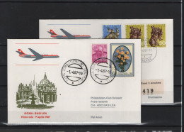 Schweiz Air Mail Swissair  FFC  1.4..1967 Basel - Rom VV - Eerste Vluchten