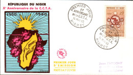 NIGER FDC 1964 10 ANS COMMISSION COOPERATION TECHNIQUE EN AFRIQUE - Níger (1960-...)