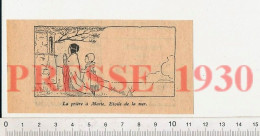 2 Vues Petite Gravure 1930 Prière à Marie étoile De La Mer + Humour Horlogerie Montre En Panne 231ZA1 - Unclassified