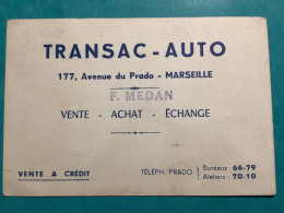 13/ Carte De Visite Transat-auto Av Du Prado Marseille - Visiting Cards