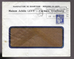 Strasbourg 1937. Enveloppe à En-tête De La Maison Achille Lévy, Manufacture De Bonneterie Mercerie En Gros - 1921-1960: Modern Period