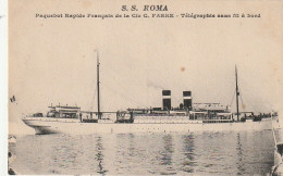 Z+ 4- " S. S. ROMA " - PAQUEBOT RAPIDE DE LA Cie C. FABRE  - 2 SCANS - Passagiersschepen
