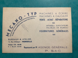 13/ Marseille Mécano Typ Machines à écrire.machines à Calculer - Visitenkarten