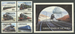 GRENADE 1982 N° 1055/1060 Bloc 106 ** Neufs MNH Superbes C 21 € Chemins De Fer Trains Locomotives Orient Express - Grenade (1974-...)