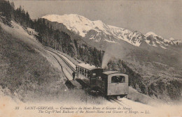 Z+ 24-(74) SAINT GERVAIS - CREMAILLERE DU MONT BLANC ET GLACIER DE MEAGE - TAMPON CHALET RESTAURANT DU COL DE VOZA - Saint-Gervais-les-Bains