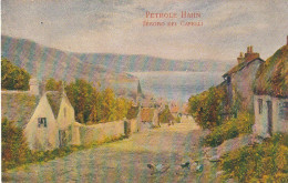 Z+ 26- CARTE PUBLICITAIRE PETROLE HAHN POUR LES CHEVEUX - PAYSAGE ECOSSAIS - VILLAGE - SCOTTISH LANDSCAPE- 2 SCANS - Advertising