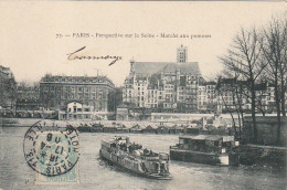 Z++ 4-(75) PARIS - PERSPECTIVE SUR LA SEINE - MARCHE AUX POMMES - BATEAU PROMENADE - 2 SCANS - La Seine Et Ses Bords