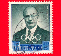 SAN MARINO - Usato - 1959 - Dirigenti Del Comitato Olimpico Internazionale - Brundage - 5 L. - Usados