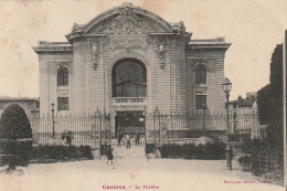 Z++ 10-(81) CASTRES - LE THEATRE - ANIMATION - ENFANT AVEC CERCEAU , CYCLISTES - EDIT. MOURGUES , CASTRES - 2 SCANS - Castres