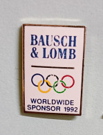 Pin's Jeux Olympique Albertville Bausch & Lomb Worldwide Sponsor 1992 Signé Official Canadian Olympic Assoc - Juegos Olímpicos