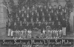 CARTE PHOTO METZ MAGNY 1925 L'UNION SAINT MARTIN  SOCIETE SPORTIVE Et MUSICALE - Metz