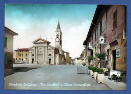 BORGHETTO  LODIGIANO - VIA CAVALLOTTI E CHIESA PARROCCHIALE -  ITALIE - Lodi