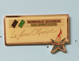 Pin's Jeux Olympique Albertville Générale Sucrerie Sol St Louis La Forme Olympic Non Signé. - Olympische Spiele