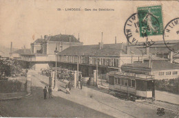 Z++ 19-(87) LIMOGES - GARE DES BENEDICTINS - TRAMWAY ( PUB CHOCOLAT LOUIT ) - 2 SCANS - Limoges