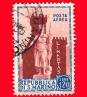 SAN MARINO - Usato - 1954 - Statua Della Libertà - Tipo POSTA AEREA - Statua Della Libertà - 120 - Luchtpost