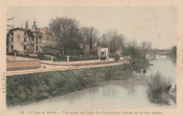 Z++ 26-(94) LE TOUR DE MARNE - VUE PRISE DU PONT DE CHAMPIGNY , BERGE DE LA RIVE DROITE - VILLAS - CARTE COLORISEE - Champigny Sur Marne