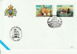 Saint-Marin YT 1469/70 FDC : Poule Et Oisillons - 1996 - Farm