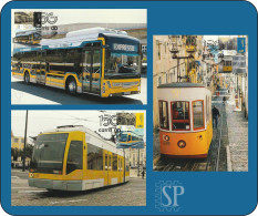 Portugal 2023 3 Postal Máximo 150 Anos Carris Elétrico Ascensor Transportes Transports Bus Train Maxicard Maximum Lisboa - Tarjetas – Máximo