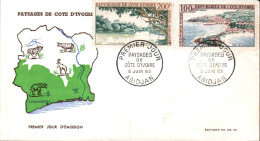 COTE D'IVOIRE FDC 1963 PAYSAGES - Costa D'Avorio (1960-...)