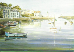 CP Arts > Peintures & Tableaux Aquarelle De Philippe Vandenberghe N° 310 Bateaux Au Port Et Phare - Malerei & Gemälde