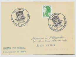 N°2318 Cachet Philatélie Montpellier Préfecture 27 IV 1985 - Liaison Philatélique Bastia - Liberté Gandon 1,70 Vert - Temporary Postmarks