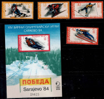 BULGARIA 1984 WINTER OLYMPICS GAMES SARAJEVO MI No 3201-4+BLOCK 135 MNH VF!! - Neufs