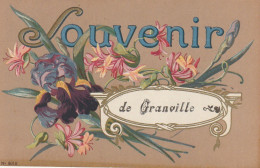 Z+ Nw36-(50) SOUVENIR DE GRANVILLE - CARTE FANTAISIE - DECOR FLORAL IRIS ET CHEVREFEUILLE - Granville