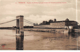 TOURNON - Lycée Nationale De Garçons Et Le Pont Suspendu - Très Bon état - Tournon