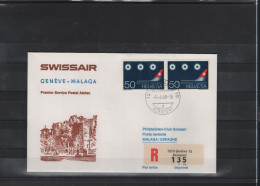 Schweiz Air Mail Swissair  FFC  5.4.1968 Genf - Malaga - Primeros Vuelos