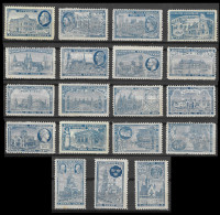 EXPO PARIS France 1900 EXPOSITION UNIVERSELLE ERINOPHILIE  Vignetten VIGNETTE SET OF 19  MNH** 14 COUNTRIES RARE - 1900 – Pariis (France)