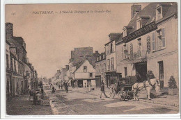 PONTORSON : L'hôtel De Bretagne Et La Grande Rue - Très Bon état - Pontorson