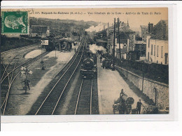 NOGENT-LE-ROTROU : Vue Générale De La Gare, Arrivée Du Train De Paris - Très Bon état - Nogent Le Rotrou