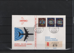 Schweiz Air Mail Swissair  FFC  31.10.1968 Genf - Rio VV - Premiers Vols